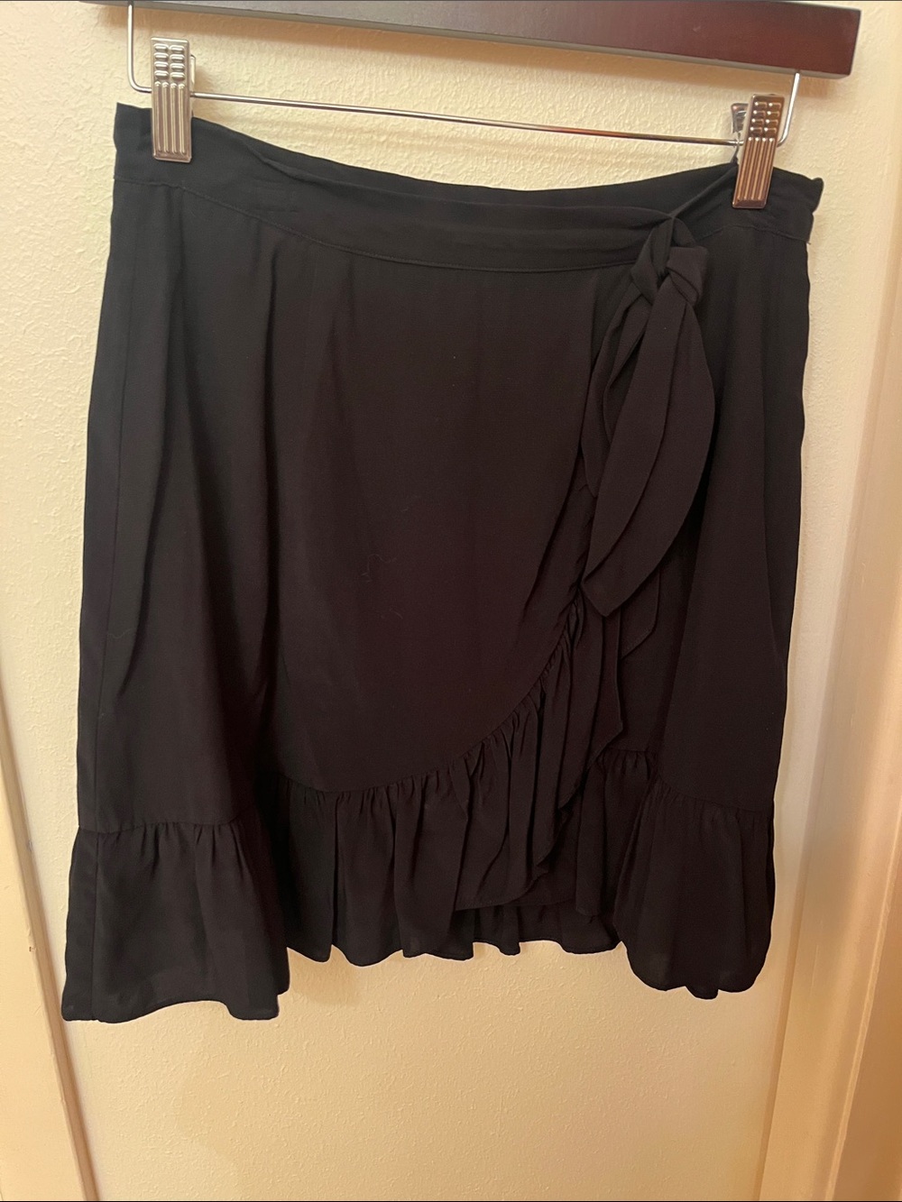 Black Ruffle Wrap Skirt - Women